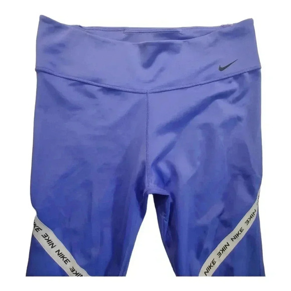 Nike Dri Fit Mid-Rise Size XL Tight Fit Crop Training Pants DD1813-500 Purple - Picture 11 of 16